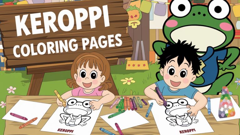 Keroppi Coloring Pages