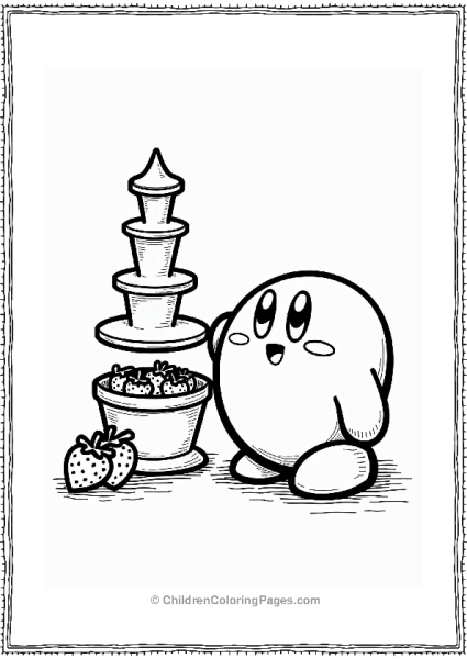 Kirby By A Chocolate Fountain Free PDF Printable