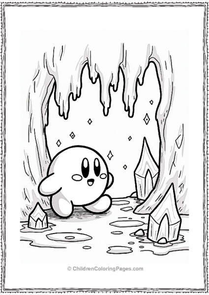 Kirby In A Magical Cave Free PDF Printable