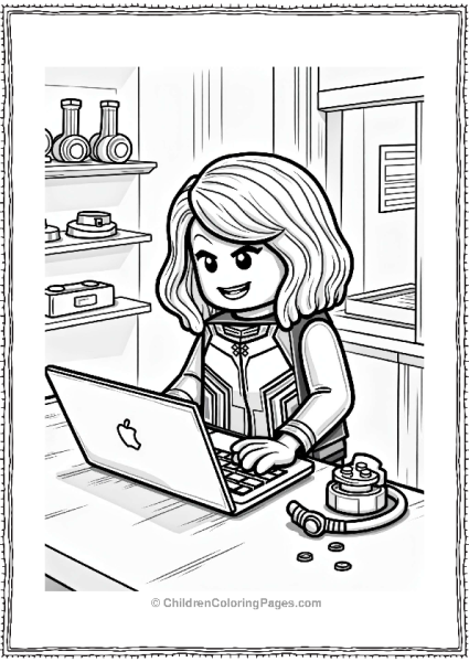Lego Avengers Black Widow With Laptop And Gadgets Free PDF Printable
