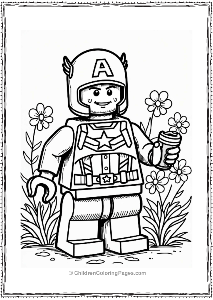 Lego Avengers Captain America In A Flower Garden Free PDF Printable