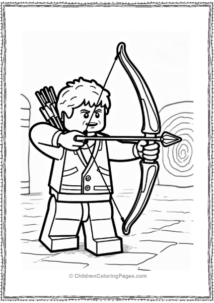Lego Avengers Hawkeye Aiming With Bow Free PDF Printable