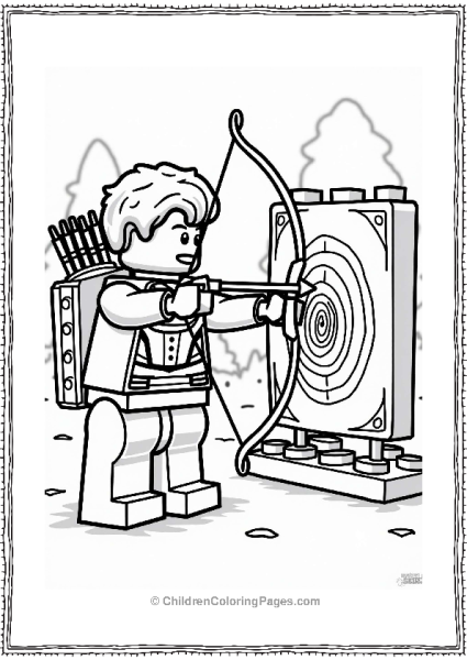 Lego Avengers Hawkeye Aiming With Lego Bow And Arrow Free PDF Printable