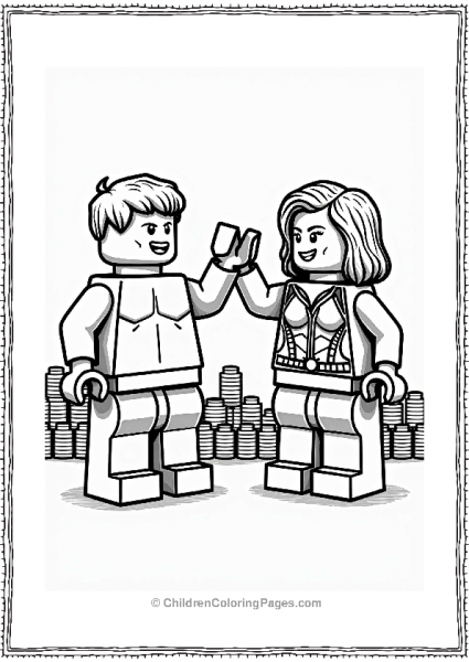 Lego Avengers Hulk And Black Widow High Fiving Free PDF Printable