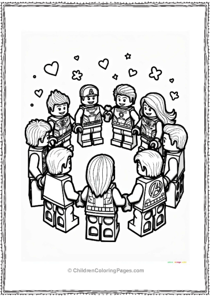 Lego Avengers In A Friendly Circle Free PDF Printable