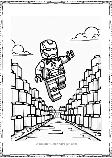 Lego Avengers Iron Man Flying Through Lego Course Free PDF Printable