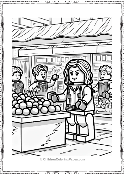 Lego Avengers Lego Black Widow At The Market Free PDF Printable