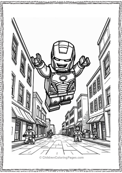 Lego Avengers Lego Iron Man Over The City Free PDF Printable