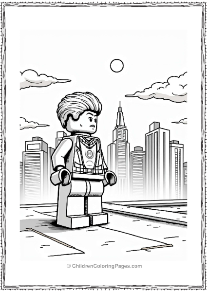 Lego Avengers Lego Vision Overlooking The City Skyline Free PDF Printable