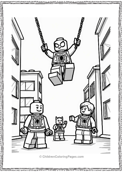 Lego Avengers Spider Man Swinging In Lego City Free PDF Printable