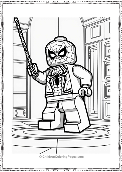 Lego Avengers Spider Man Swinging In The Avengers Base Free PDF Printable