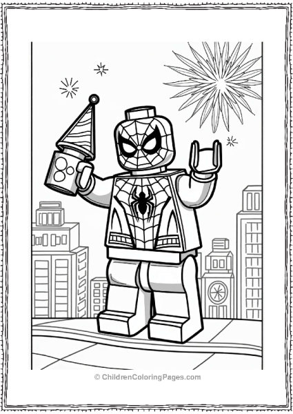 Lego Avengers Spider Mans New Year’s Eve Celebration Free PDF Printable