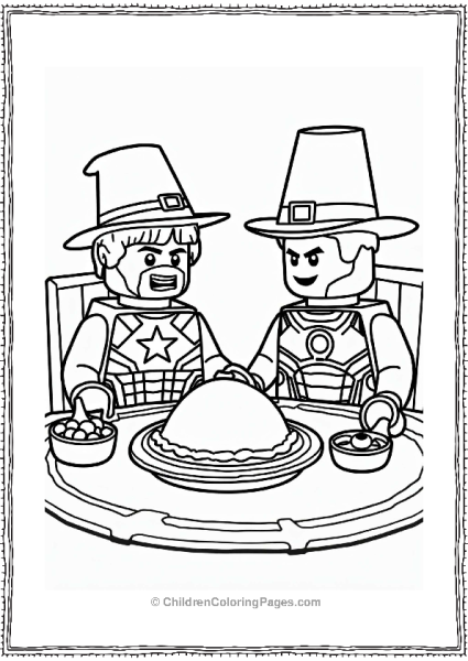 Lego Avengers Thanksgiving Feast Captain America And Iron Man Free PDF Printable