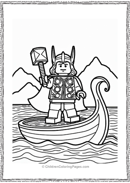 Lego Avengers Thor On A Longship In Viking Times Free PDF Printable