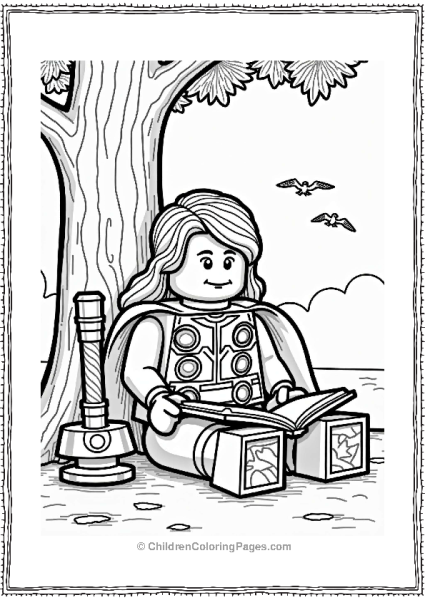 Lego Avengers Thor Reading Under A Tree Free PDF Printable