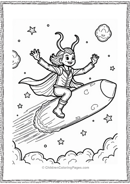 Loki Riding A Comet Through Space Free PDF Printable
