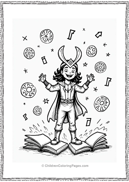 Loki Surrounded By Runes Free PDF Printable