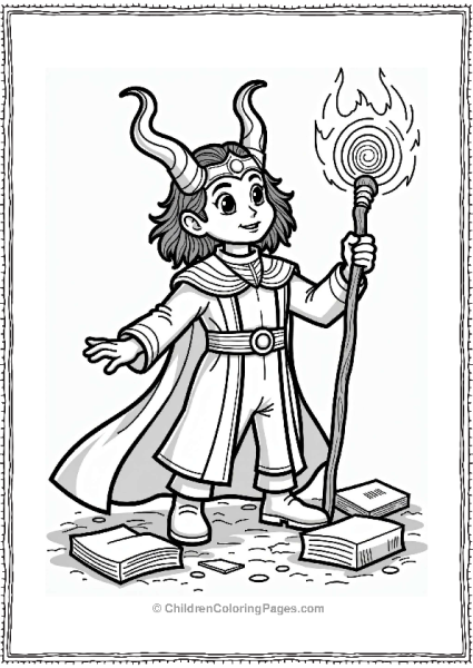 Loki With A Magical Staff Free PDF Printable