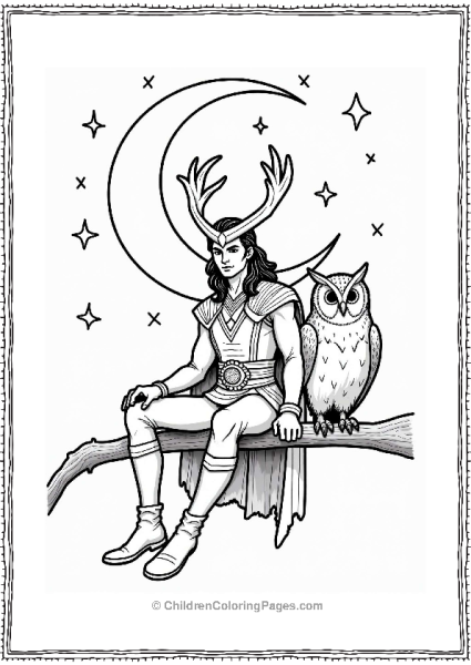 Loki With A Wise Owl Under The Moon Free PDF Printable