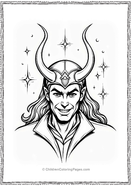 Lokis Mischievous Grin Illustration Free PDF Printable