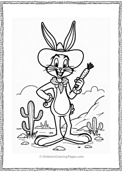 Looney Tunes Bugs Bunny As A Cowboy Free PDF Printable