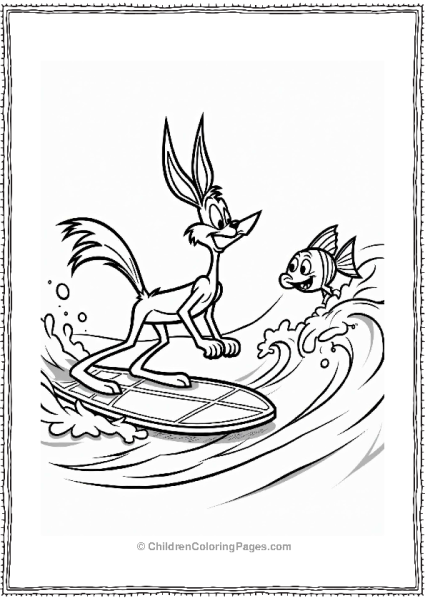 Looney Tunes Road Runner Surfing The Waves Free PDF Printable