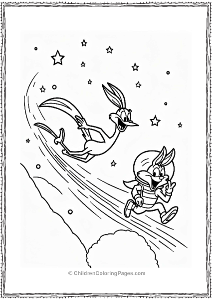 Looney Tunes Road Runner Zooming Through Space Free PDF Printable