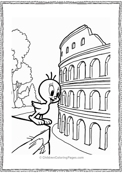 Looney Tunes Tweety Bird At The Colosseum Free PDF Printable