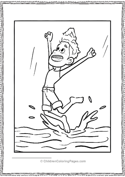 Luca Jumping In Water Free PDF Printable