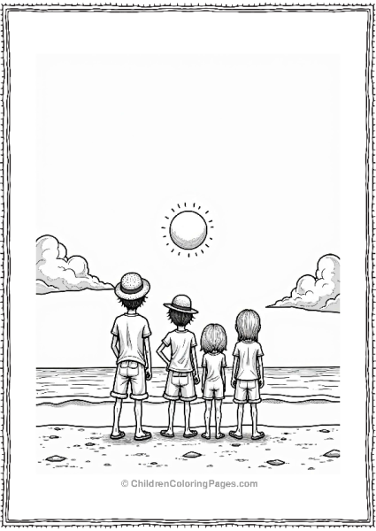 Luffy And Friends At The Beach Free PDF Printable