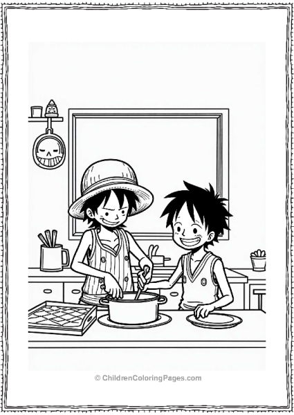 Luffy And Sanji Cooking Together 1 Free PDF Printable