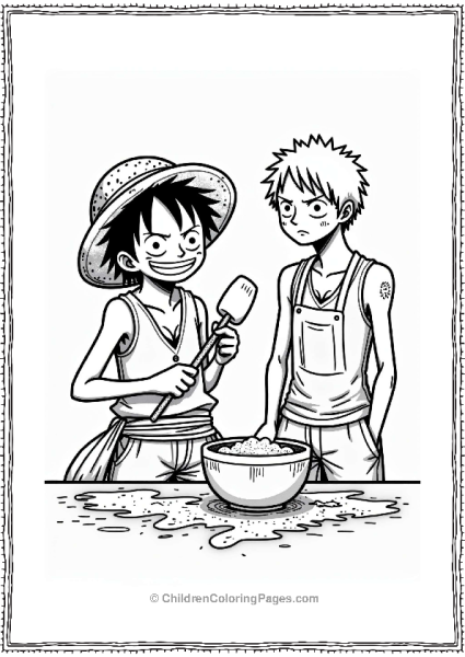 Luffy And Sanji Cooking Together Free PDF Printable