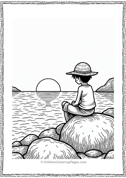 Luffy By The Sea At Sunset Free PDF Printable