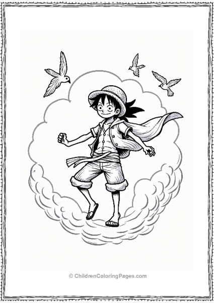 Luffy Carried By The Wind Free PDF Printable