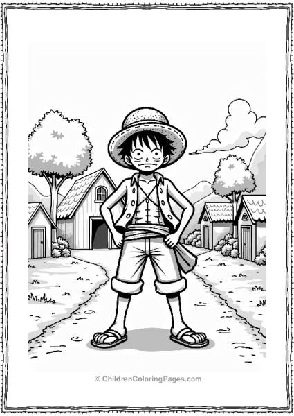 Luffy Defending A Village Free PDF Printable