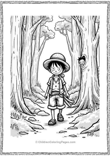 Luffy Exploring A Whimsical Forest Free PDF Printable