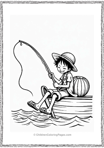 Luffy Fishing On The Thousand Sunny Free PDF Printable