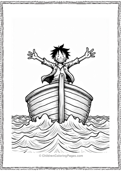 Luffy On A Ship With Sea Breeze Free PDF Printable