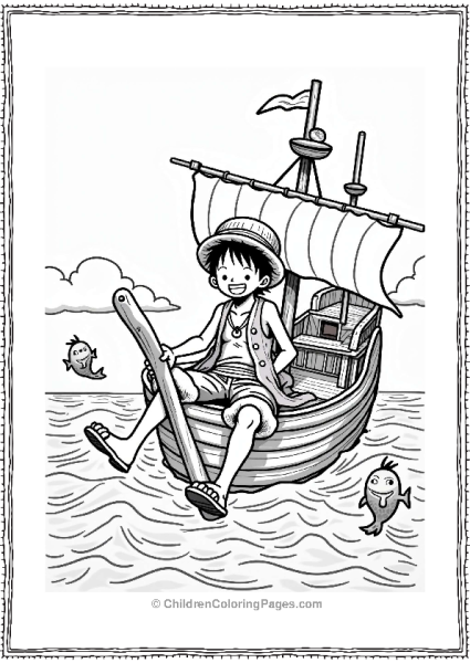 Luffy On The Thousand Sunny Ship Free PDF Printable