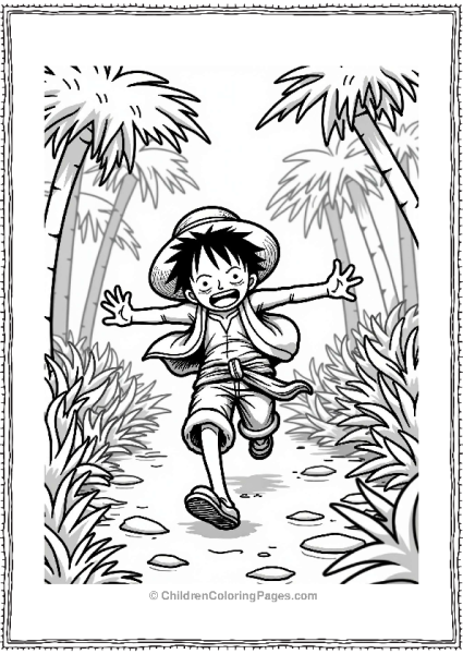 Luffy Running Through The Jungle Free PDF Printable