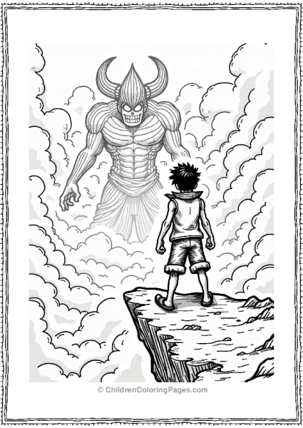 Luffy Vs Kaido On A Cliff Free PDF Printable