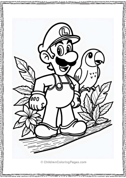 Luigi And A Colorful Parrot Free PDF Printable