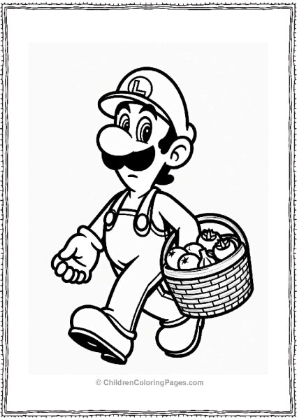 Luigi At The Market With Fresh Ingredients Free PDF Printable