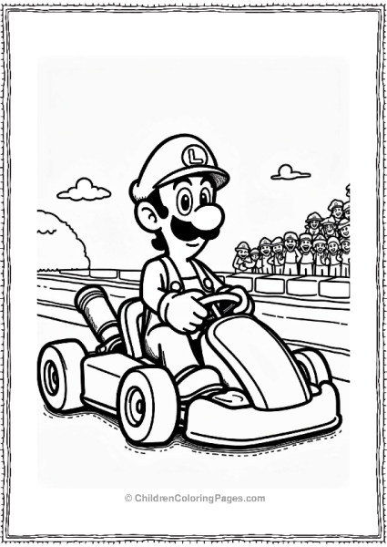 Luigi At The Starting Line Free PDF Printable