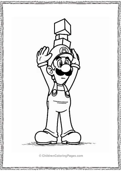 Luigi Balancing Colorful Blocks Free PDF Printable