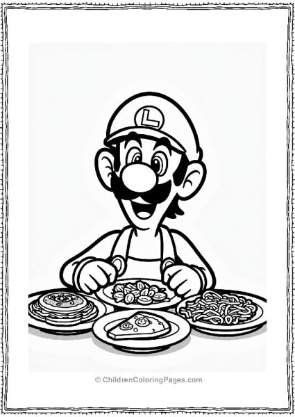 Luigi Enjoying An Italian Feast Free PDF Printable