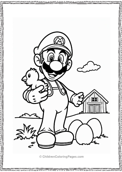 Luigi Holding A Baby Chick Free PDF Printable