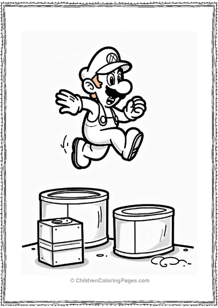 Luigi Jumping Over Obstacles Free PDF Printable