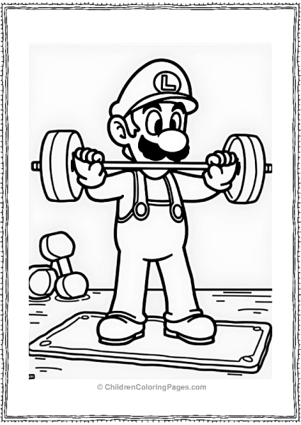 Luigi Lifting Weights At The Gym Free PDF Printable