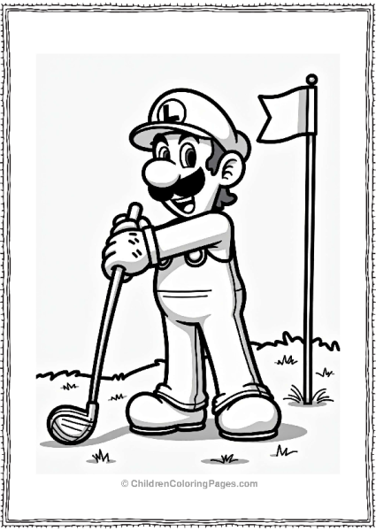 Luigi Playing Golf Free PDF Printable